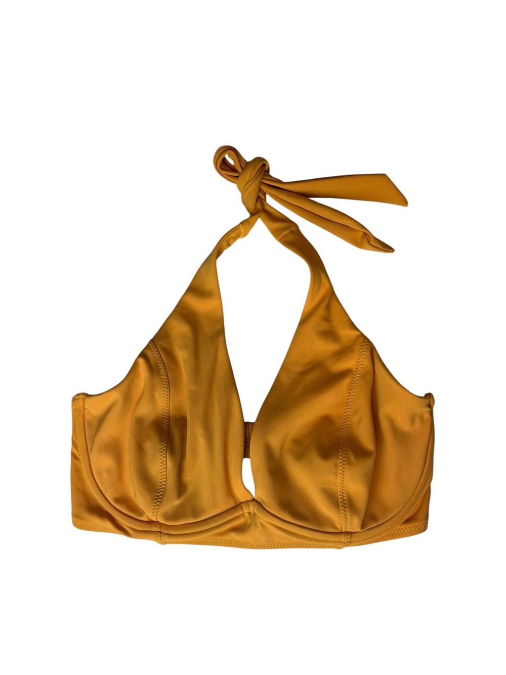 Athleta Mustard Yellow Halter Underwire Bikini Top size 36D/DD beach summer swim - Picture 4 of 8